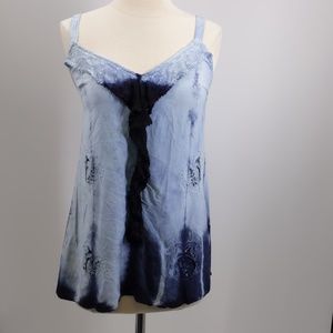 L.S.I. blue tie dye top-sz S